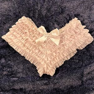White Ruffled Lingerie Cheeky Shorts